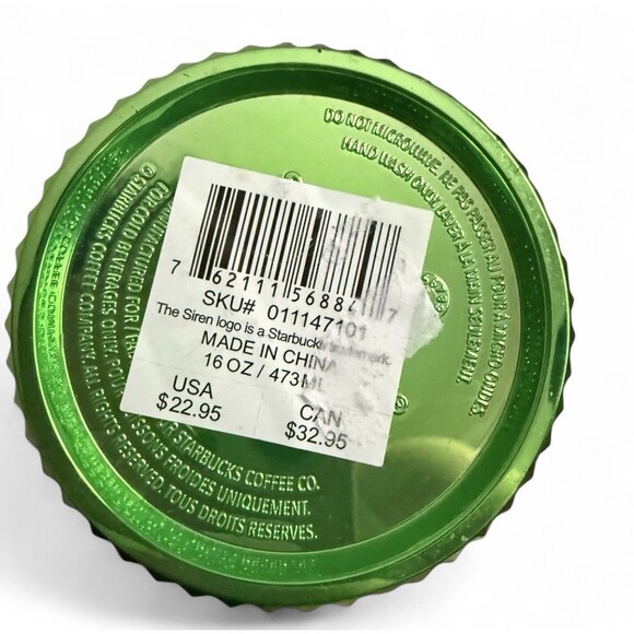 Starbucks 2023 Holiday Metallic Green Studded 16 oz Grande Tumbler Cup NWT - Picture 3 of 3